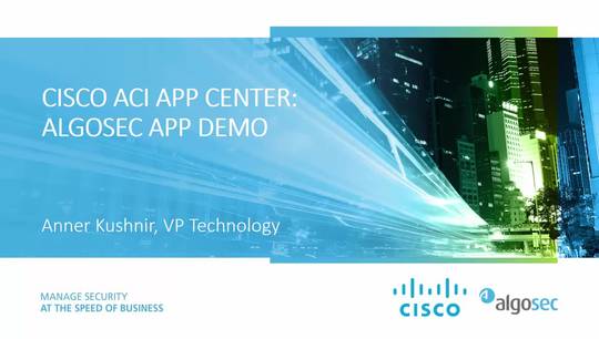 Demo: AlgoSec's Cisco ACI App Center