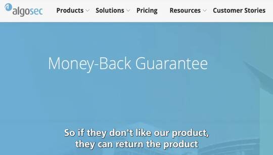 AlgoSec money back guarantee